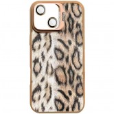 Чохол TPU+PC Wild Leopard with Magnetic Fit and Lens для Apple iPhone 13 / 14 (6.1") Brown