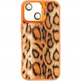Чохол TPU+PC Wild Leopard with Magnetic Fit and Lens для Apple iPhone 13 / 14 (6.1") Orange