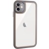 TPU чохол Transparent + Colour 1,5mm для Apple iPhone 12 (6.1") Grey