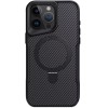 TPU+PC чохол Metal Buttons with MagSafe Carbon Ring для Apple iPhone 14 Pro (6.1") Чорний