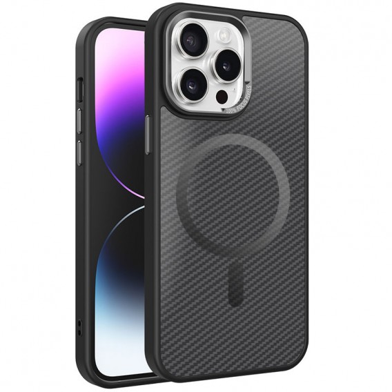 Чохол TPU+PC Carbon Mirage with MagSafe для Apple iPhone 14 Pro (6.1") Black