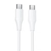 Дата кабель Hoco X124 Bien silicone Type-C to Type-C 60W (1m) White