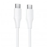 Дата кабель Hoco X124 Bien silicone Type-C to Type-C 60W (1m) White