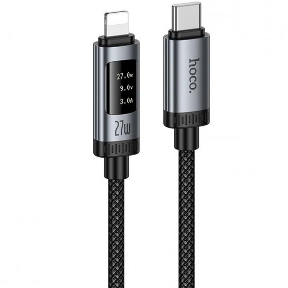 Дата кабель Hoco U148 Lord with display Type-C to Lightning 27W (1.2m) Black