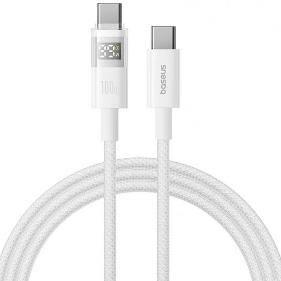 Дата кабель Baseus Display 2 Type-C to Type-C 100W (1m) (P10382702) Moon White Дата кабель Baseus Display 2 Type-C to Type-C 100W (1m) (P10382702) Moon White