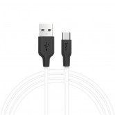 Дата кабель Hoco X21 Silicone Type-C Cable (1m) Черный / Белый