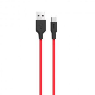 Дата кабель Hoco X21 Silicone Type-C Cable (1m) Чорний / Червоний