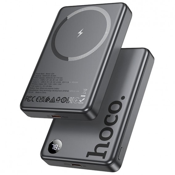 Портативний ЗП Power Bank Hoco Q34 Clever PD20W з БЗП 10000 mAh Metal gray