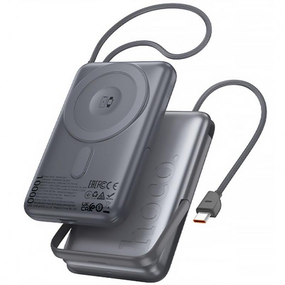 Портативний ЗП Power Bank Hoco Q43 Clever PD20W з БЗП+iWatch Type-C 10000 mAh Metal gray