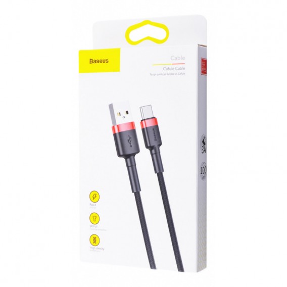 Дата кабель Baseus Cafule USB to Type-C Cable 3A (1m) (CATKLF-B) Червоний / Чорний Дата кабель Baseus Cafule USB to Type-C Cable 3A (1m) (CATKLF-B) Червоний / Чорний