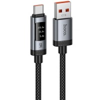 Дата кабель Hoco U148 Lord with display USB to Type-C 100W (1.2m) Black Дата кабель Hoco U148 Lord with display USB to Type-C 100W (1.2m) Black