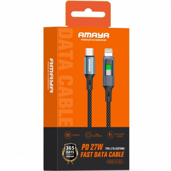 Дата кабель Amaya 111CL Type-C to Lightning 27W (1.2m) Black Дата кабель Amaya 111CL Type-C to Lightning 27W (1.2m) Black