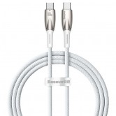 Дата кабель Baseus Glimmer Series Fast Charging Type-C to Type-C 100W 1m (CADH00070) White