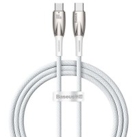 Дата кабель Baseus Glimmer Series Fast Charging Type-C to Type-C 100W 1m (CADH00070) White Дата кабель Baseus Glimmer Series Fast Charging Type-C to Type-C 100W 1m (CADH00070) White
