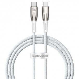 Дата кабель Baseus Glimmer Series Fast Charging Type-C to Type-C 100W 1m (CADH00070) White