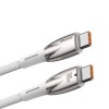 Дата кабель Baseus Glimmer Series Fast Charging Type-C to Type-C 100W 1m (CADH00070) White