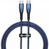 Дата кабель Baseus Glimmer Series Fast Charging Type-C to Type-C 100W 1m (CADH00070) Blue