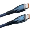Дата кабель Baseus Glimmer Series Fast Charging Type-C to Type-C 100W 1m (CADH00070) Blue
