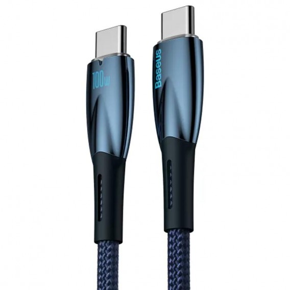 Дата кабель Baseus Glimmer Series Fast Charging Type-C to Type-C 100W 1m (CADH00070) Blue Дата кабель Baseus Glimmer Series Fast Charging Type-C to Type-C 100W 1m (CADH00070) Blue