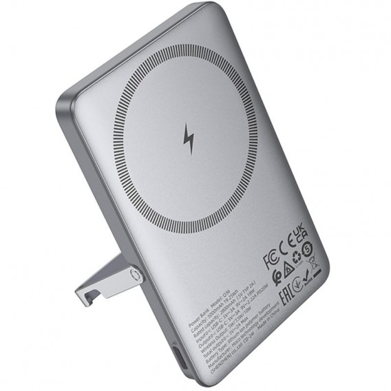 Портативний ЗП Power Bank Hoco Q36 Sunlight magnetic suction+holder PD20W з БЗП 5000 mAh Metal grey Портативний ЗП Power Bank Hoco Q36 Sunlight magnetic suction+holder PD20W з БЗП 5000 mAh Metal grey