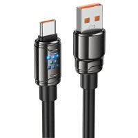 Кабель Hoco U143 Joy USB-A - USB-C, 5 А, 1,2 м, чорний / Black