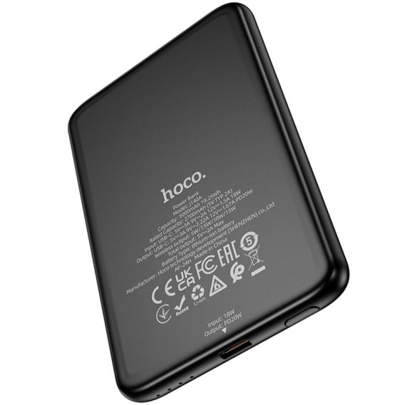 Портативний ЗП Power Bank Hoco J140A Tony ultra-thin PD20W з БЗП 5000 mAh Black Портативний ЗП Power Bank Hoco J140A Tony ultra-thin PD20W з БЗП 5000 mAh Black