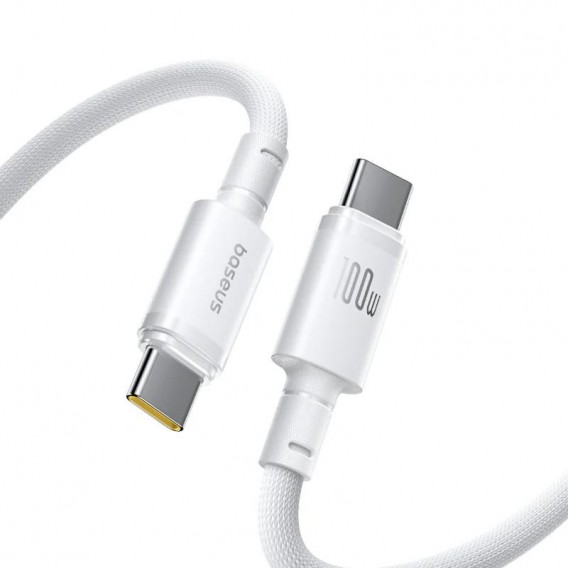 Дата кабель Baseus New Braided Type-C to Type-C 100W (2m) (E0426V) Moon White