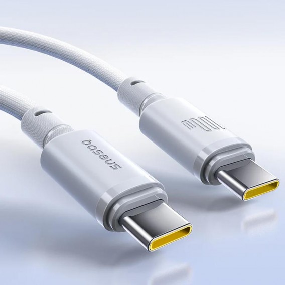 Дата кабель Baseus New Braided Type-C to Type-C 100W (2m) (E0426V) Moon White Дата кабель Baseus New Braided Type-C to Type-C 100W (2m) (E0426V) Moon White