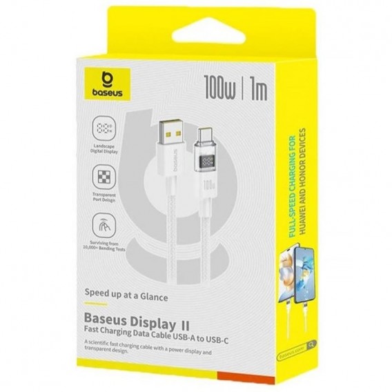 Дата кабель Baseus Display 2 USB to Type-C 100W (1m) (P10382701) Moon White Дата кабель Baseus Display 2 USB to Type-C 100W (1m) (P10382701) Moon White