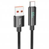Дата кабель Hoco U125 Benefit 5A USB to Type-C with display (1.2m) Black Дата кабель Hoco U125 Benefit 5A USB to Type-C with display (1.2m) Black