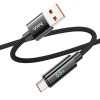 Дата кабель Hoco U125 Benefit 5A USB to Type-C with display (1.2m) Black