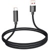 Дата кабель Hoco U125 Benefit 5A USB to Type-C with display (1.2m) Black