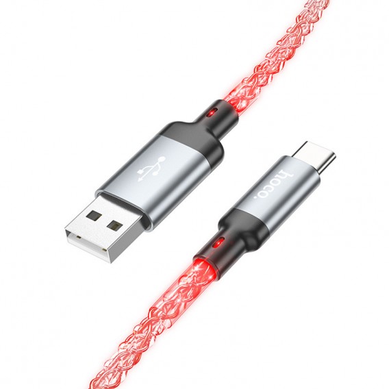Дата кабель Hoco U112 Shine USB to Type-C 3A (1m) Gray Дата кабель Hoco U112 Shine USB to Type-C 3A (1m) Gray