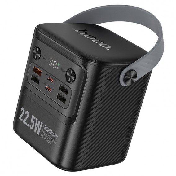 Портативний ЗП Power Bank Hoco J152 Tough 22.5W+PD20W 80000 mAh Black Портативний ЗП Power Bank Hoco J152 Tough 22.5W+PD20W 80000 mAh Black