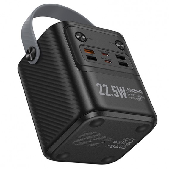 Портативний ЗП Power Bank Hoco J152 Tough 22.5W+PD20W 80000 mAh Black Портативний ЗП Power Bank Hoco J152 Tough 22.5W+PD20W 80000 mAh Black