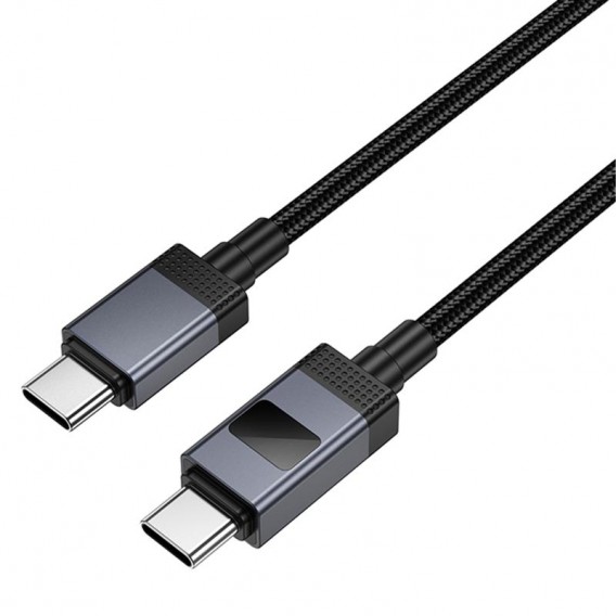Дата кабель Hoco X118 Generous with display Type-C to Type-C 60W (1m) Black Дата кабель Hoco X118 Generous with display Type-C to Type-C 60W (1m) Black