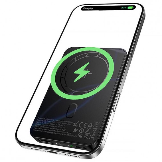 Портативний ЗП Power Bank Borofone BJ82 Dawn 20W з БЗП 5000 mAh Black Портативний ЗП Power Bank Borofone BJ82 Dawn 20W з БЗП 5000 mAh Black