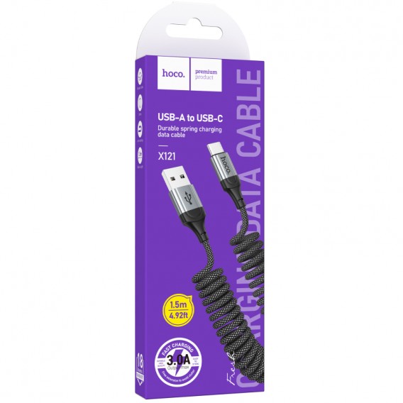 Дата кабель Hoco X121 Nuevo USB to Type-C 3A (1.5m) Black Дата кабель Hoco X121 Nuevo USB to Type-C 3A (1.5m) Black