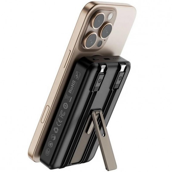 Портативний ЗП Power Bank WIWU Wi-P056 22.5W+PD20W з БЗП+iWatch with cable 10000 mAh Black Портативний ЗП Power Bank WIWU Wi-P056 22.5W+PD20W з БЗП+iWatch with cable 10000 mAh Black