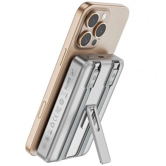 Портативний ЗП Power Bank WIWU Wi-P056 22.5W+PD20W з БЗП+iWatch with cable 10000 mAh Silver Портативний ЗП Power Bank WIWU Wi-P056 22.5W+PD20W з БЗП+iWatch with cable 10000 mAh Silver