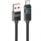 Дата кабель Hoco U137 Line with display USB to Type-C 5A/66W (1.2m) Black Дата кабель Hoco U137 Line with display USB to Type-C 5A/66W (1.2m) Black