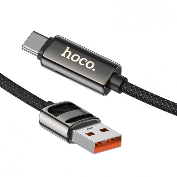 Дата кабель Hoco U137 Line with display USB to Type-C 5A/66W (1.2m) Black Дата кабель Hoco U137 Line with display USB to Type-C 5A/66W (1.2m) Black