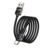 Дата кабель Hoco U137 Line with display USB to Type-C 5A/66W (1.2m) Black