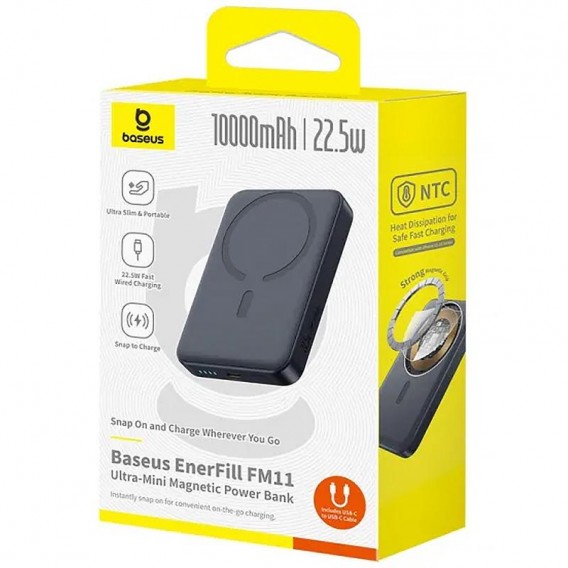Портативний ЗП Power Bank Baseus EnerFill FM11 Ultra-Mini 22.5W з БЗП 10000mAh (PPFM11-1022) Black Портативний ЗП Power Bank Baseus EnerFill FM11 Ultra-Mini 22.5W з БЗП 10000mAh (PPFM11-1022) Black