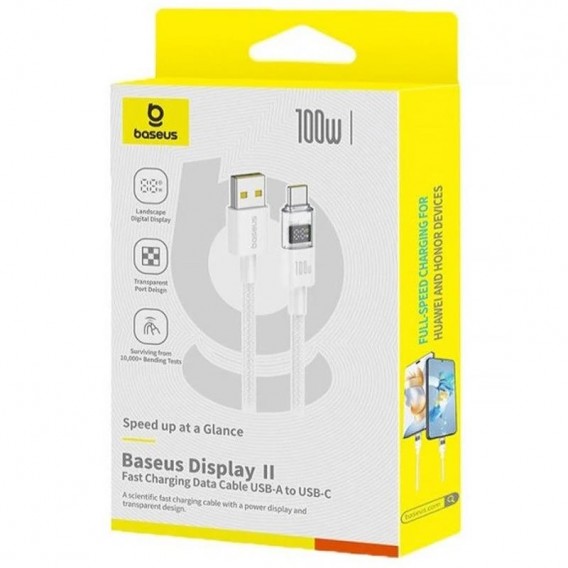 Дата кабель Baseus Display 2 USB to Type-C 100W (2m) (P10382701) Moon White Дата кабель Baseus Display 2 USB to Type-C 100W (2m) (P10382701) Moon White