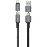 Дата кабель WIWU C077 Cyberlink Type-C to Lightning 27W (1m) Silver Дата кабель WIWU C077 Cyberlink Type-C to Lightning 27W (1m) Silver