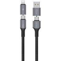 Дата кабель WIWU C077 Cyberlink Type-C to Lightning 27W (1m) Silver