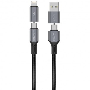 Дата кабель WIWU C077 Cyberlink Type-C to Lightning 27W (1m) Silver