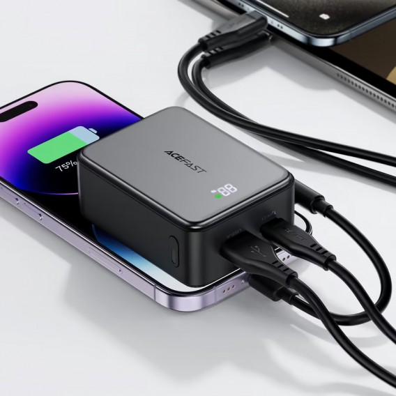 Портативний ЗП Power Bank Acefast M28 22.5W with cable 10000 mAh Black