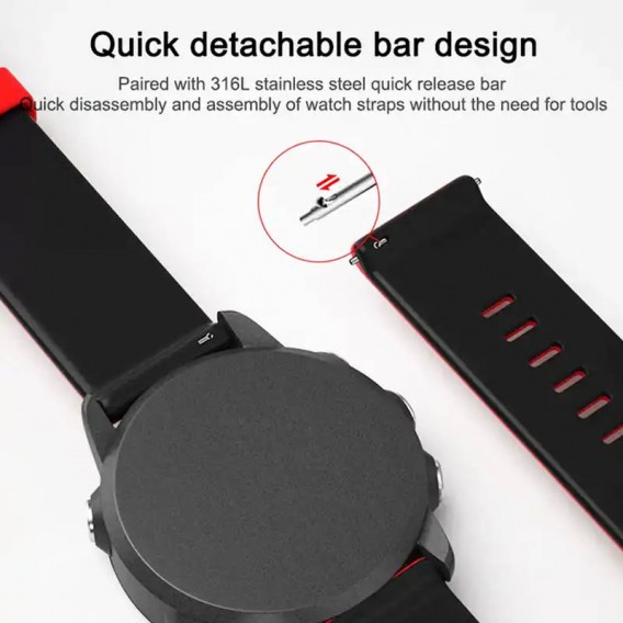 Ремінець Ribby для Smart Watch 22mm Red Ремінець Ribby для Smart Watch 22mm Red